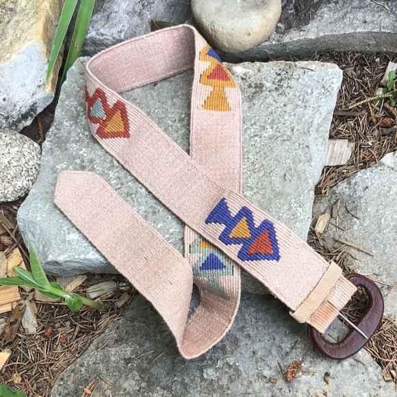 Vintage Woven Belt with Leather Buckle-Tan-Southwest Vibes - Picture 3 of 16